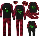 Christmas Matching Family Pajamas Dinosaur Rawr Fala Black Pajamas Set