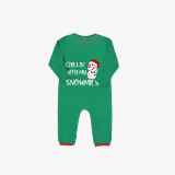 Christmas Matching Family Pajamas Chillin' with Snowman Green Stripes Pajamas Set