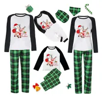 Christmas Matching Family Pajamas Merry Christmas Penguin Deer Green Pajamas Set
