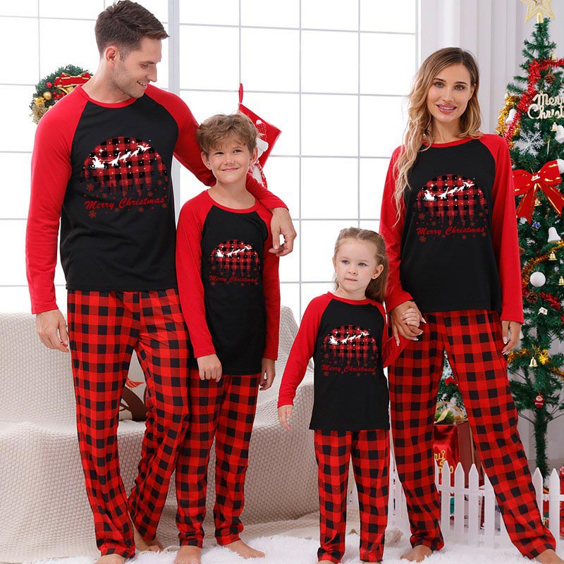 Christmas Matching Family Pajamas Dinosaur Merry Christmas Red Pajamas Set