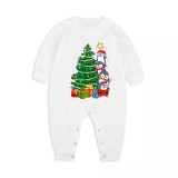 Christmas Matching Family Pajamas Christmas Tree Gift Penguins White Pajamas Set