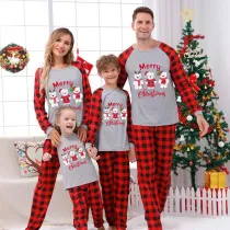 Christmas Matching Family Pajamas Three Bear Snowman Merry Christmas Red Pajamas Set