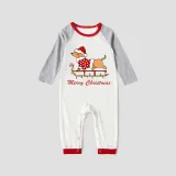 Christmas Matching Family Pajamas Merry Christmas Dachshund White Pajamas Set