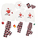 Christmas Matching Family Pajamas Skating Bear Merry Christmas White Pajamas Set