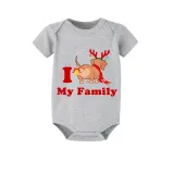 Christmas Matching Family Pajamas I Love My Family Dachshund White Short Pajamas Set
