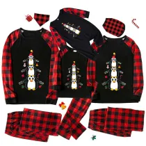 Christmas Matching Family Pajamas Penguins Christmas Pendant Black Pajamas Set