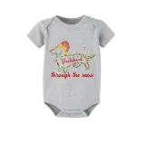 Christmas Matching Family Pajamas Dachshund Through the Snow Points White Short Pajamas Set
