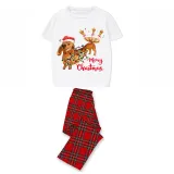 Christmas Matching Family Pajamas Merry Christmas Dachshund White Short Pajamas Set