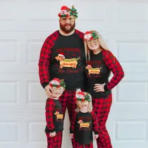 Christmas Matching Family Pajamas Dachshund Through the Snow Black Pajamas Set