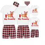 Christmas Matching Family Pajamas I Love My Family Dachshund Gray Short Pajamas Set