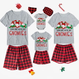 Christmas Matching Family Pajamas Sitting Gnimoes Gray Short Pajamas Set