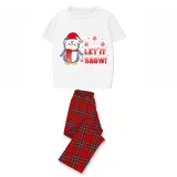 Christmas Matching Family Pajamas Let It Snow Penguin White Short Pajamas Set