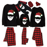 Christmas Matching Family Pajamas Luminous Glowing Santa Christmas Black Pajamas Set