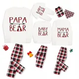 Christmas Matching Family Pajamas Papa Mama and Baby Bear White Pajamas Set