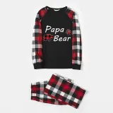 Christmas Matching Family Pajamas Papa Mama and Baby Bear Family Black Red Plaids Pajamas Set