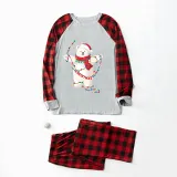 Christmas Matching Family Pajamas Christmas String Light Bear Red Pajamas Set