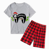 Christmas Matching Family Pajamas Sloth Family Gray Short Pajamas Set