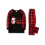 Christmas Matching Family Pajamas Let It Snow Penguin Black Pajamas Set