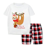 Christmas Matching Family Pajamas Sloth Christmas Gift Gray Short Pajamas Set