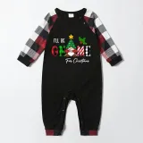Christmas Matching Family Pajamas I'll Be with Gnome For Christmas Black Red Pajamas Set