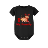 Christmas Matching Family Pajamas I Love My Family Dachshund Black Pajamas Set