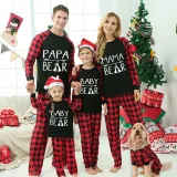 Christmas Matching Family Pajamas Papa Mama and Baby Bear Black Pajamas Set