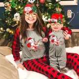 Christmas Matching Family Pajamas Merry Christmas Penguin Deer Gray Pajamas Set
