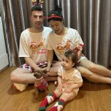 Christmas Matching Family Pajamas Merry Christmas Dachshund Gray Short Pajamas Set