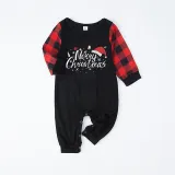 Christmas Matching Family Pajamas Luminous Glowing Merry Christmas Hat Black Pajamas Set