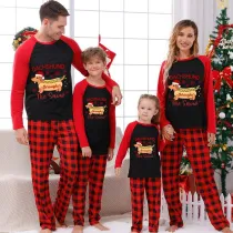 Christmas Matching Family Pajamas Dachshund Through the Snow Red Pajamas Set