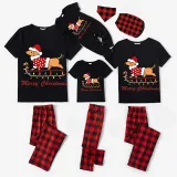 Christmas Matching Family Pajamas Merry Christmas Dachshund Black Pajamas Set