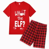 Christmas Matching Family Pajamas Luminous Glowing What The Elf Short Pajamas Set