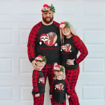 Christmas Matching Family Pajamas Merry Christmas Sloth Black Pajamas Set