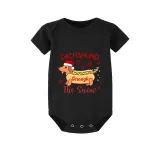 Christmas Matching Family Pajamas Dachshund Through the Snow Black Pajamas Set
