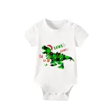 Christmas Matching Family Pajamas Dinosaur Rawr Fala White Short Pajamas Set