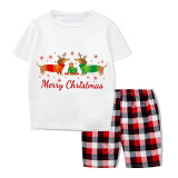 Christmas Matching Family Pajamas Merry Christmas Dachshund Heart Gray Short Pajamas Set