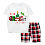 Christmas Matching Family Pajamas I'll Be with Gnome For Christmas Gray Short Pajamas Set