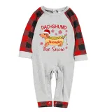 Christmas Matching Family Pajamas Dachshund Through the Snow Gray Pajamas Set