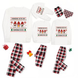 Christmas Matching Family Pajamas Seamless Hanging Gnomies White Pajamas Set
