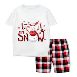 Christmas Matching Family Pajamas Let It Snowman Gray Short Pajamas Set