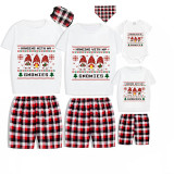Christmas Matching Family Pajamas Seamless Hanging Gnomies White Short Pajamas Set
