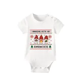 Christmas Matching Family Pajamas Seamless Hanging Gnomies Green Pajamas Set