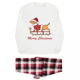 Christmas Matching Family Pajamas Merry Christmas Dachshund White Pajamas Set