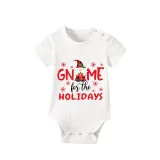 Christmas Matching Family Pajamas Through Snowflakes Gnomie For the Holidays Gray Short Pajamas Set