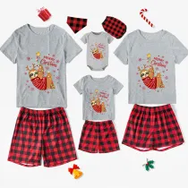 Christmas Matching Family Pajamas Merry Christmas Sloth Gray Short Pajamas Set