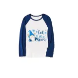 Christmas Matching Family Pajamas Snowflake Gnome Let It Snow Blue Pajamas Set