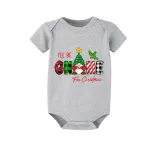 Christmas Matching Family Pajamas I'll Be with Gnome For Christmas Gray Short Pajamas Set