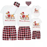 Christmas Matching Family Pajamas Merry Christmas Dachshund Gray Short Pajamas Set