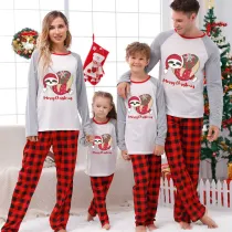 Christmas Matching Family Pajamas Merry Christmas Sloth White Pajamas Set