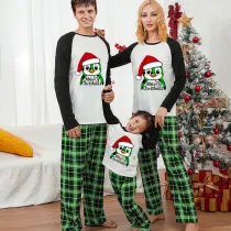 Christmas Matching Family Pajamas Hat Penguins Merry Christmas Green Pajamas Set